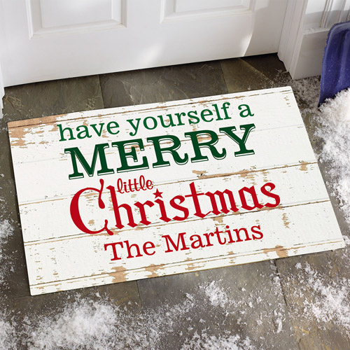 Personalized Merry Little Christmas Doormat - Walmart.com