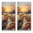 thumbnail image 2 of Designart "Pastoral Golden Hour Sunrise Scenery I" Sunrisesunset Framed Wall Art Set Of 2 - Yellow Landscapes Framed Wall Art Set Of 2, 2 of 7