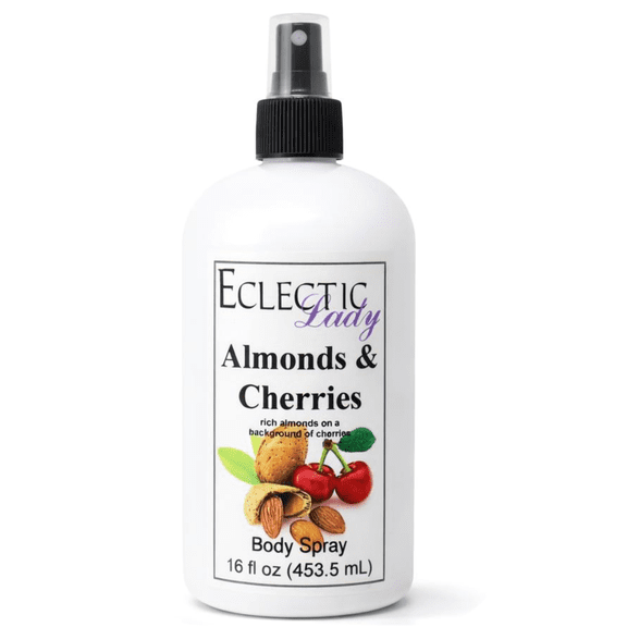 Almonds And Cherries Body Spray, Eclectic Lady, Hydrating Mist, Unisex, 16 oz