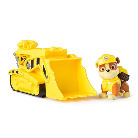 PAW Patrol Bulldozer Vehicle with Collectible Rubble Figure, Sustainably Minded Toys for Kids Ages 3