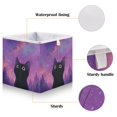 thumbnail image 3 of Foldable Fabric Storage Bin Home Cubes Clothing Organizer Bins Large Collapsible Box Basket for Home Organizer Purple Sky and Black Cat, 3 of 7