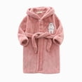 thumbnail image 6 of Children's Plush Coral Fleece Bathrobe,Cozy Hooded Robe with Belt,Cute Print,for Kids Toddlers 2-12 Years,Warm After-Bath Loungewear Toddler Pajamas Gibobby,Pink,Size 3-4T, 6 of 7