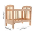thumbnail image 2 of SHOWERORO Mini Crib Bed for Dollhouse 1 Set Wood Doll House Furniture Khaki 4.32X2.75X3.73in, 2 of 8