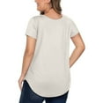 thumbnail image 4 of ZKCCNUK Summer Tops for Women Tops Short Sleeve Summer T-Shirts Curved Hem Casual Fashion Shirts, 4 of 7