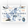thumbnail image 3 of San Juan Islands, Washington, Typography and Icons with Sailboat (12x18 Wall Art Poster, Room Decor), 3 of 3