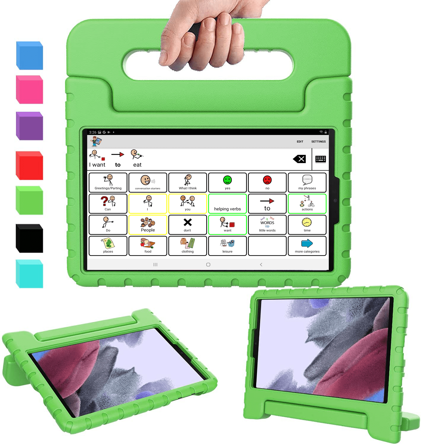 speech tablet including 8 7 samsung android tablet talktablet pro speech app carrying case buy now walmart com