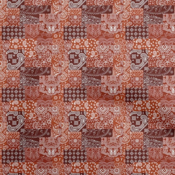 oneOone Polyester Spandex Rust Brown Fabric Patchwork Craft Projects Decor Fabric Printed By The Yard 56 Inch Wide