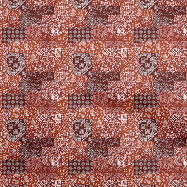 oneOone Tissu en Velours Rouille Brun Patchwork Tissu pour Robe Tissu Imprimé au Mètre 58 Pouces de Large