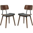 thumbnail image 2 of INO Design Bentwood Modern Dining Chair with PU Leather Seat and Wooden Legs – Kitchen, Desk, Lounge Chair - Set of 2, 2 of 4