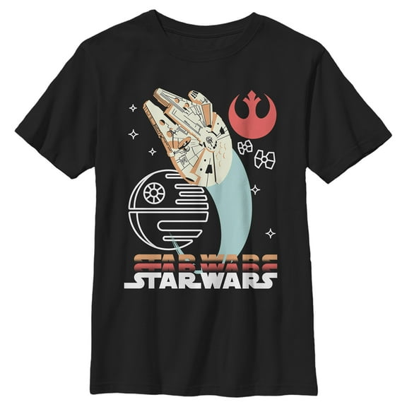 Boy's Star Wars: A New Hope Retro Icons  Graphic Tee Black X Small
