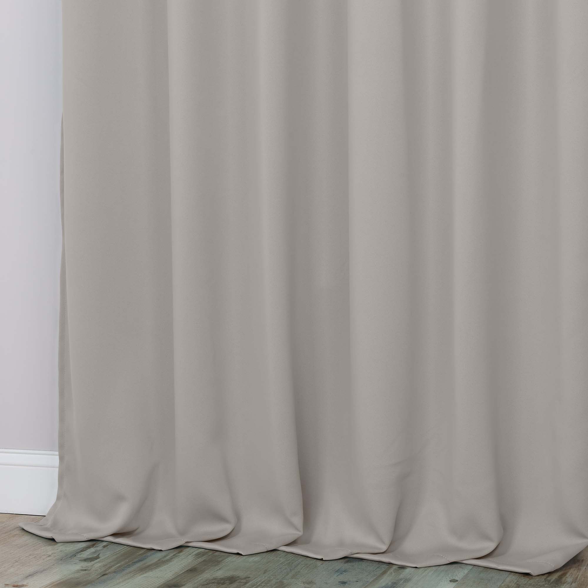Superior Blackout Solid Light Filtering Grommet Curtain Panel Set, 52" x 108", Chrome