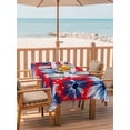 thumbnail image 2 of Outdoor Tablecloth with Umbrella Hole for Patio/Picnic/Party/Camping, 250th Anniversary Waterproof Table Cloth Rectangle Table Cover Washable, Red Blue Floral Patriotic Blooms (54"x 80"), 2 of 9