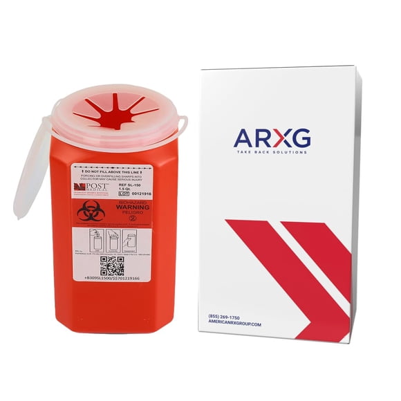 Contenedores Sharps ARXG de 1,4 litros (1 paquete) con servicios de destrucción