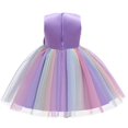 thumbnail image 2 of KAIYANG Vestido de princesa con encaje de tul y costura de lazo sin mangas para niñas (morado, 110 cm) 150 cm morado, 2 of 5