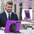 thumbnail image 3 of XYX Case for Samsung Galaxy Tab S9 FE X510/Tab S9 X710/Tab S8 X700/Tab S7 T870 11 inch, 360 Degree Rotating Hand Grip Shockproof Cover with Shoulder Strap, Purple, 3 of 7