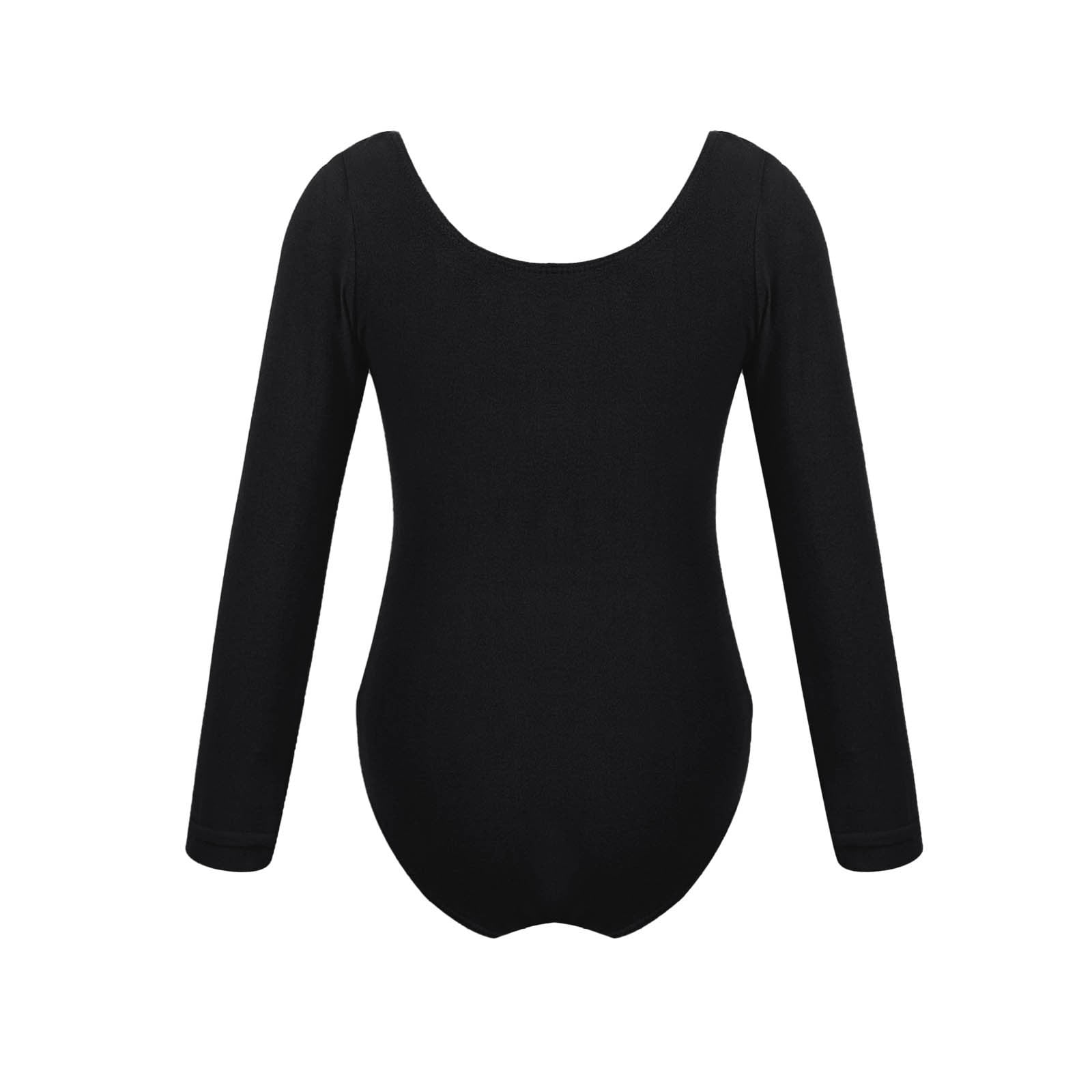 Girls Long Sleeve Ballet Leotards Trendy One-Piece Long Sleeve Rompers Size 5-18 Teens Juniors Solid Crewneck Stretchy Slim Soft Dance Jumpsuits Tops