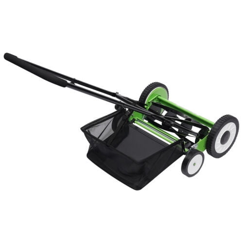 TFCFL Cordless Manual Hand Push Grass Cutter 5-Blade Lawn Mower Lawnmower 16in Cutting Width
