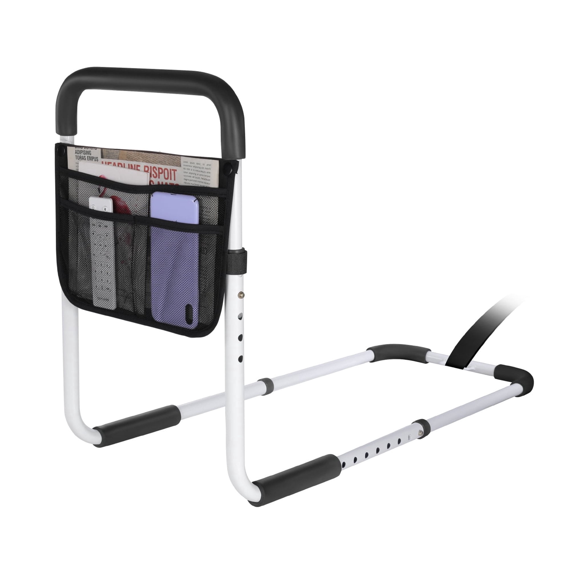 Bed Rails for Elderly Adults Safety - Adjustable Bed Assist Rail for Seniors - Medical Bed Safety Rail Handle Support Bar Bed Guard Rails with Storage Bag & Fixing Strap, Fit King Queen Full Twin Bed