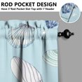 thumbnail image 5 of 3 PCS Seashell Beach Kitchen Curtains Set with Valance, Nautical Tier Curtains for Windows, Tropical Semi-Sheer Rod Pocket Caf Curtains (54x18"+2x27.5x36"), 5 of 5
