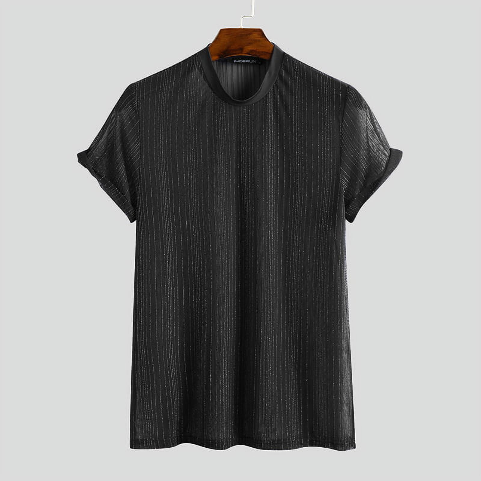 INCERUN Mens Mesh Sheer Short Sleeve Tops Slim France | Ubuy