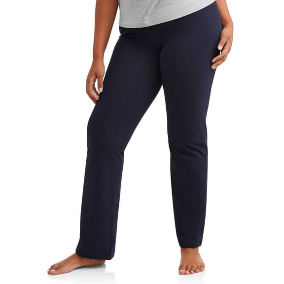 Athletic Works Dri More Core Bootcut Yoga Pant, Navy, Large (Women's)