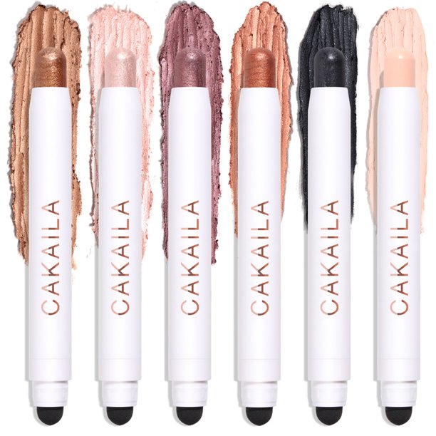 Barra de sombra de ojos con purpurina con pincel suave, lápiz de sombra de ojos suave y sedoso con base de imprimación de sombra de ojos a prueba de manchas, cosméticos de maquillaje de ojos