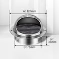 thumbnail image 1 of Couvercle de Ventilation, Évent de Séchage Mural en Acier Inoxydable Rond pour Système HVAC, 1 of 5
