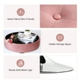 thumbnail image 3 of Vanity Stool, Vanity Chair for Makeup Room 360° Swivel Adjustable Stool, Round Ottoman Velvet Storage Makeup Chair with Removeable Tray for Living Room Bedroom (Pink), 3 of 7