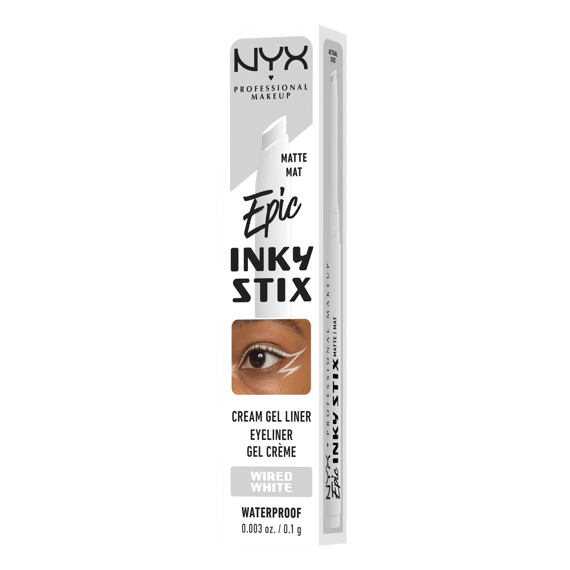 NYX Professional Makeup Epic Inky Stix, Cream Gel Eyeliner, Wired White