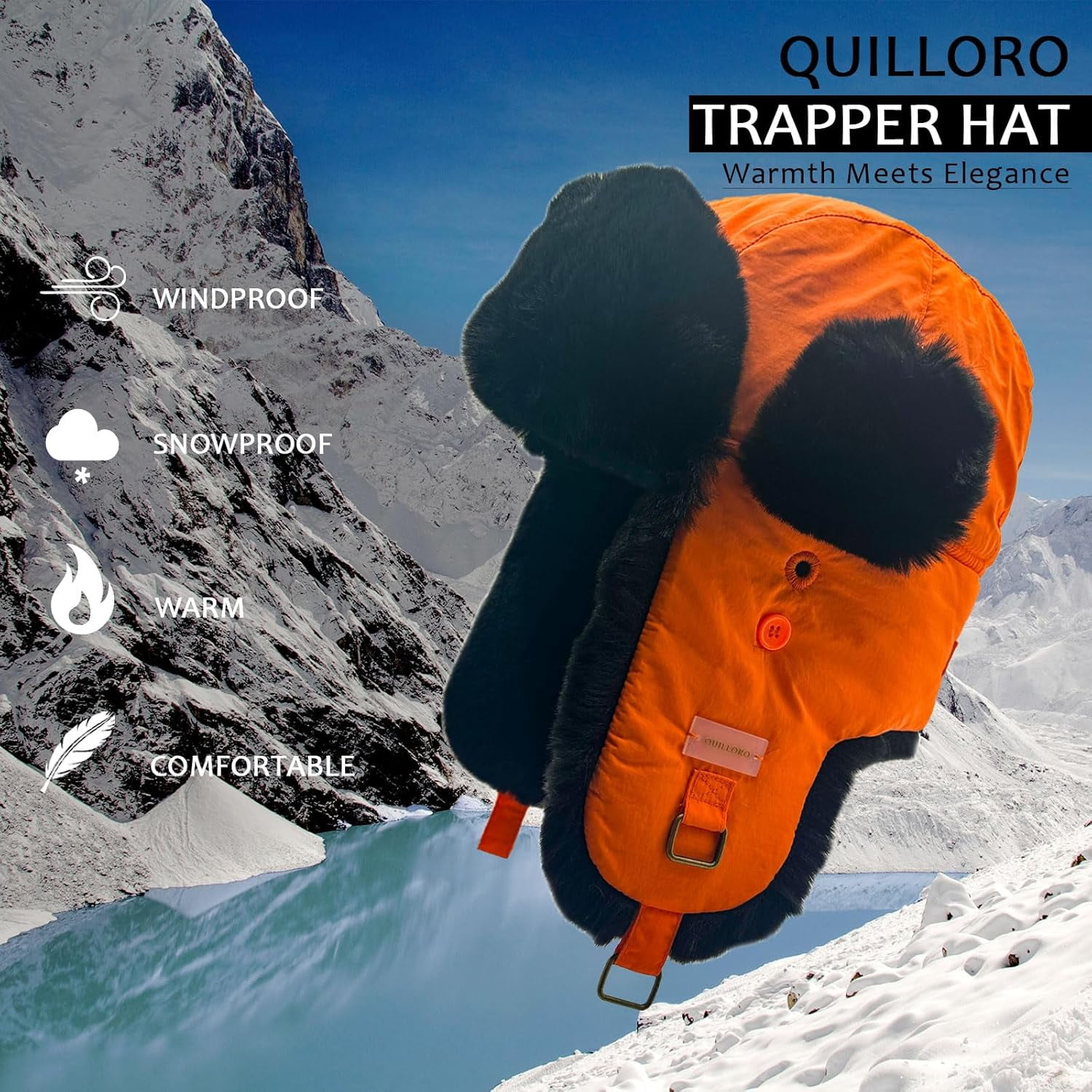 Winter Trapper Hat for Men and Women,Russian Ushanka Aviator Warm Cold Proof Ski Hunting Cycling Winter Hats