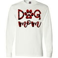 thumbnail image 3 of Inktastic Dog Mom with Paw Print in Plaid Long Sleeve T-Shirt, 3 of 5