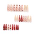 thumbnail image 5 of Yoyauz 24PCS Thanksgiving Sparkling Medium Rectangular Fake Nails with Maple Leaf Design Orange Yellow Nails Autumn Acrylic Nails Winter Women's Nails, 5 of 6