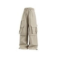 thumbnail image 3 of WXLWZYWL Cargo Pants for Women Baggy High Waisted Lounge Pants Wide Leg Loose Fitted Trousers with Multi Pockets, 3 of 5