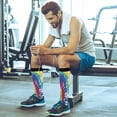 thumbnail image 6 of Coolnut Mexican Serape Blanket Stripes Compression Socks Women Men Knee High Stockings for Sports, Running, Travel 1Pair Gift, 6 of 7