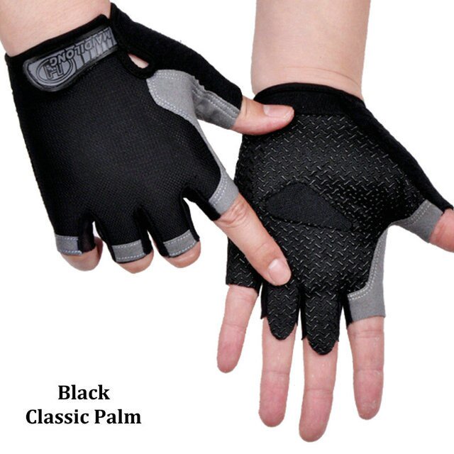 Guantes de levantamiento de pesas profesionales para hombre y mujer, Protector de manos de medio dedo para gimnasio, Fitness, Crossfit, entrenamiento, culturismo Fivean Guantes deportivos