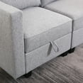 thumbnail image 6 of Modular L Shaped Sectional Sofa With Ottoman 3 Seater Couch Convertible Chaise In Light Grey For Small Living Rooms, 6 of 9