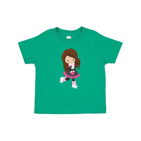

Inktastic Ice Skating Girl Cute Girl Brown Hair Scarf Girls Baby T-Shirt