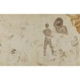 thumbnail image 2 of Eugène Delacroix 24x17 Black Ornate Framed Double Matted Museum Art Print Titled: Studies of Heads and Figures (ca. 1822-27), 2 of 5