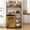 Brown, variant on MAGIC UNION Black Bakers Racks Kitchen Microwave Stand Cabinet with 10 Gallon Trash Can Bin Cabinet and Power Outlet, 6-Tiers Farmhouse Coffee Bar Table Station with 6 Hooks and Storage Shelf