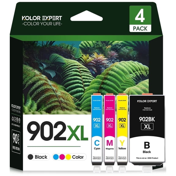 902XL Ink Cartridge for 902 ink cartridge 4 pack compatible for Officejet Pro 6978 Officejet (Black/Cyan/Magenta/Yellow)