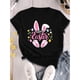 thumbnail image 1 of Concha de Pascua direccional, Conejo de alfabeto sin rostro GASTER impreso Sudadera con cuello redondo, camiseta para uso diario, Ropa para mujeres, 1 of 6