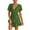 Green Womens Summer Dress, variant on USSUMA Womens Dresses Vacation, Women's Summer Dress Deep V-Neck Short Sleeve Waist Tie Ruffle Mini Swing Skater Dresses