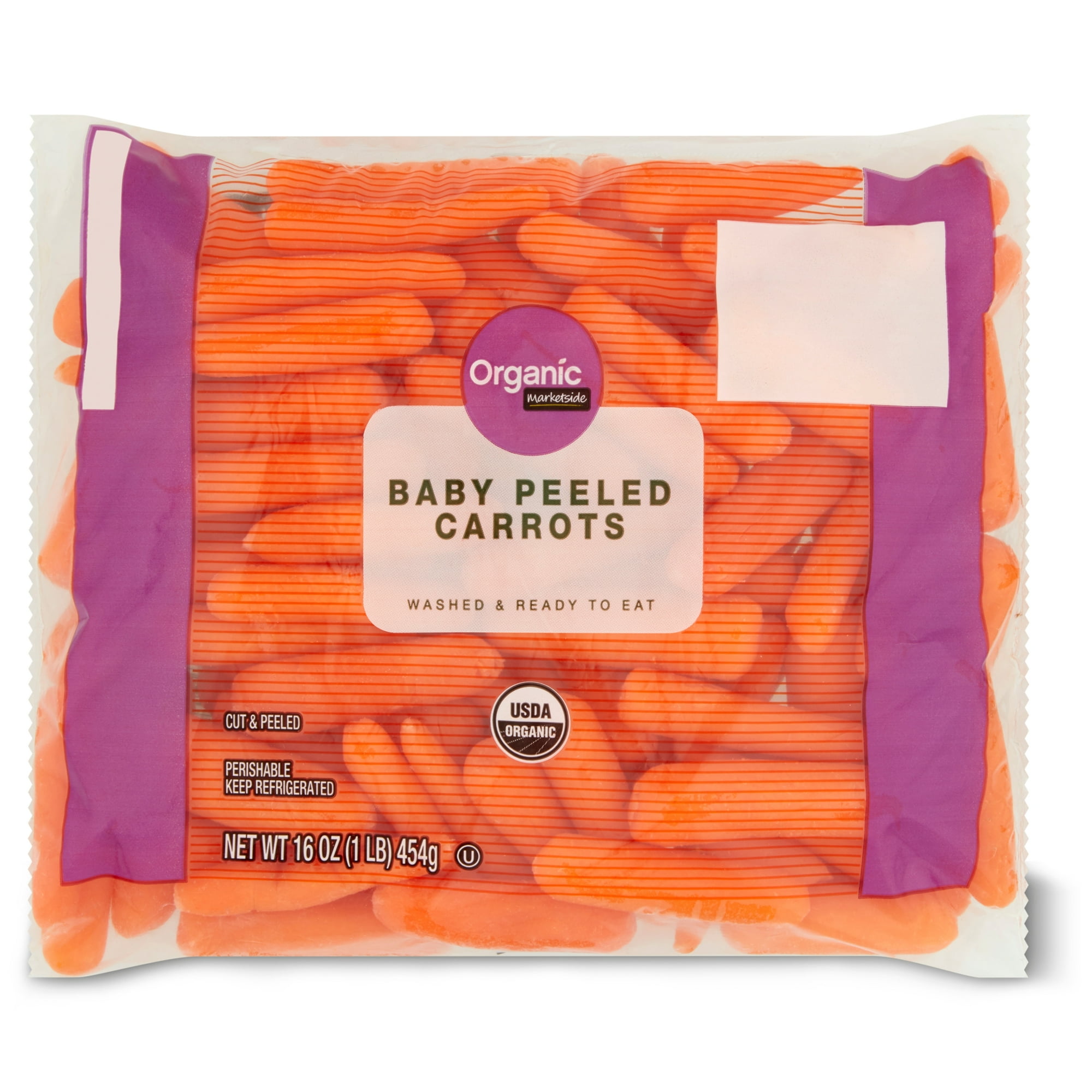 Organic Marketside Fresh Baby Peeled Carrots, 1 lb Bag