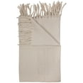thumbnail image 5 of Northlight Cream Brushed Woven Throw Blanket with Fringe 50" x 60", 5 of 6