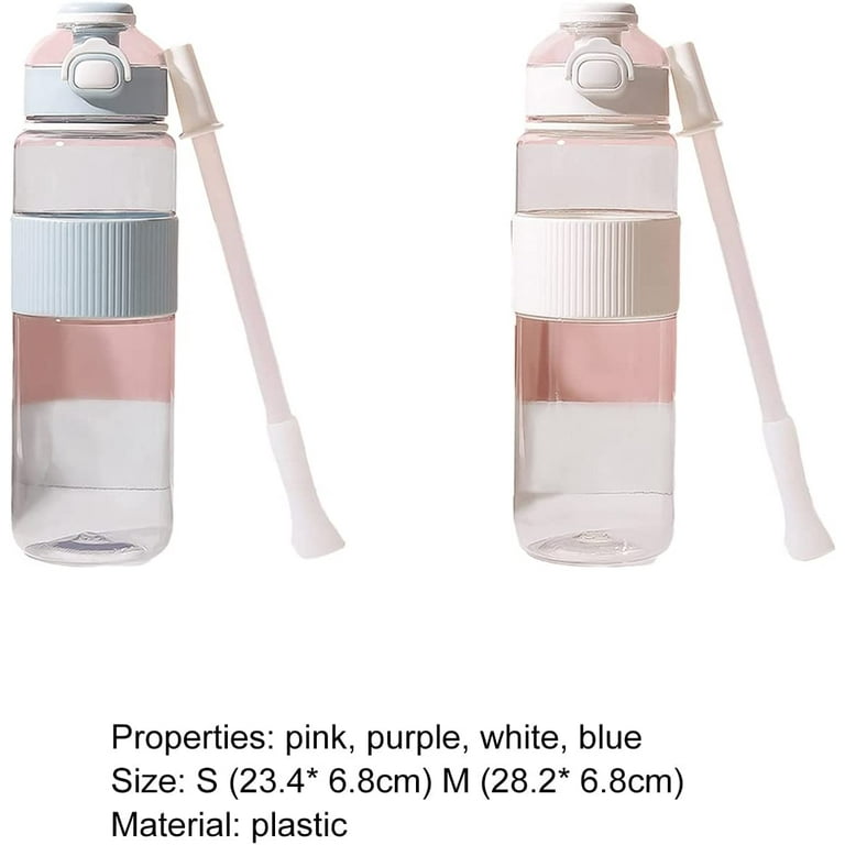 Pikadingnis Cute Water Bottles Large Straw Bottle with Rope Portable  Drinking Cup with Cute Stickers for Women Girls Sports Camping Picnic  Hiking