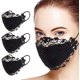 thumbnail image 2 of 3 piezas de encaje para mujer, protección lavable para la boca y la nariz, pañuelo transpirable elegante, máscara, pañuelo para el cuello Xemadio LL-1380-1, 2 of 4