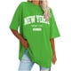 thumbnail image 1 of Fiudx Ofertas y Liquidaciones Camiseta Informal con Estampado de Letras para Mujer, Top de Manga Corta con Cuello Redondo y Hombros Caídos, 1 of 5