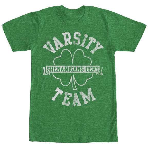 Men's Lost Gods Shenanigans Dept Varsity Team Graphic Tee Kelly Heather Small