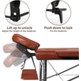 thumbnail image 5 of 24" Portable Folding Massage Table – Adjustable Lightweight Aluminum Bed for Spa, Tattoo & Esthetician Services – Beauty & Mobile Professionals,Brown, 5 of 7