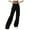 Black, variant on Fesfesfes Women Pant Straight Pockets Corduroy Mid Waist Straight Corduroy Leg Pants Trousers